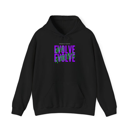 Evolve Hoodie – Neon Green & Purple Graphic Pullover